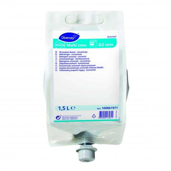 Diversey Divermite Suma Multi Conc All Purpose Cleaner D2 1.5L x 4