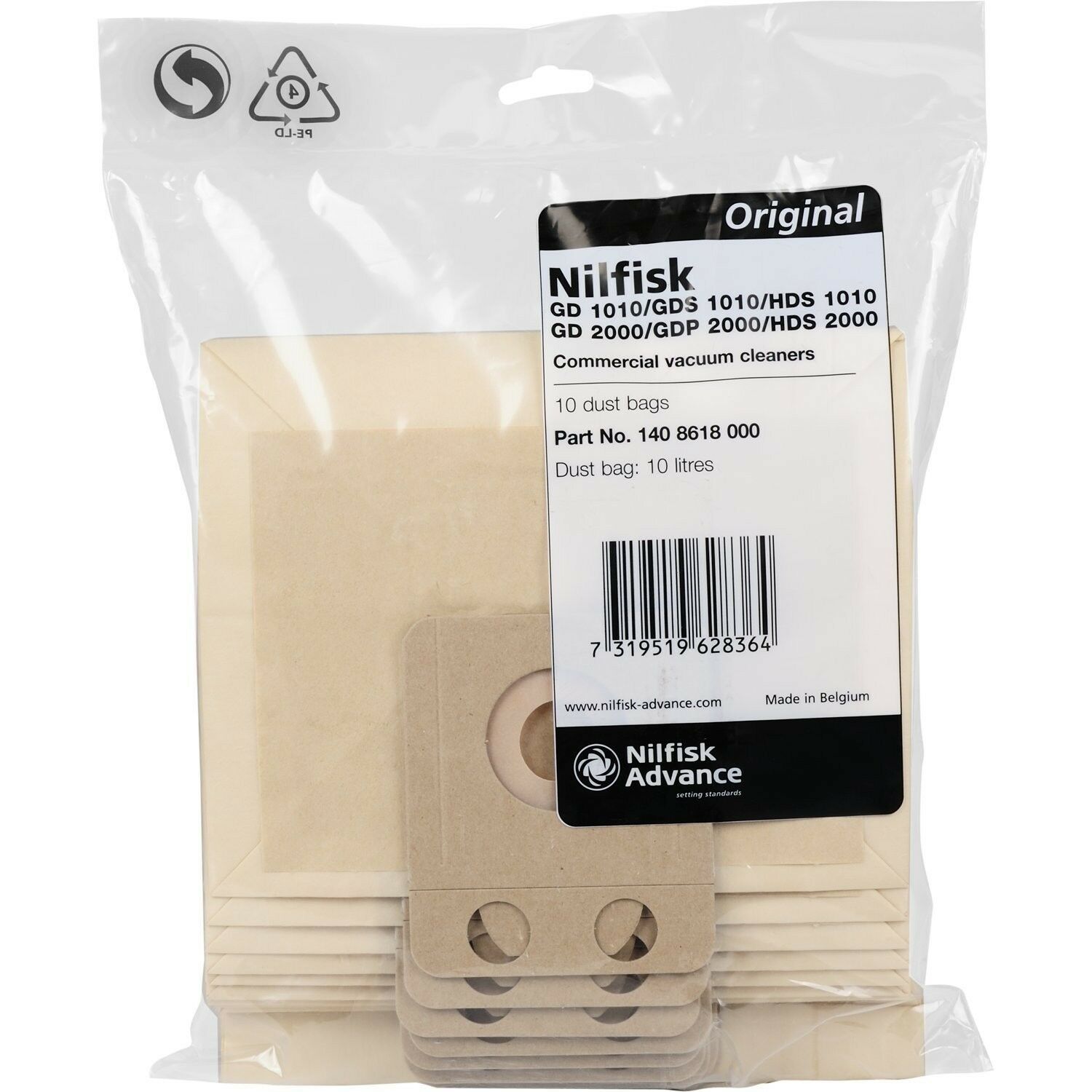 Nilfisk Commercial Vacuum Bags x 10