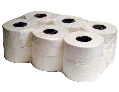 Mini Jumbo Toilet Roll 2Ply 2.25"Core150m x 12 rolls