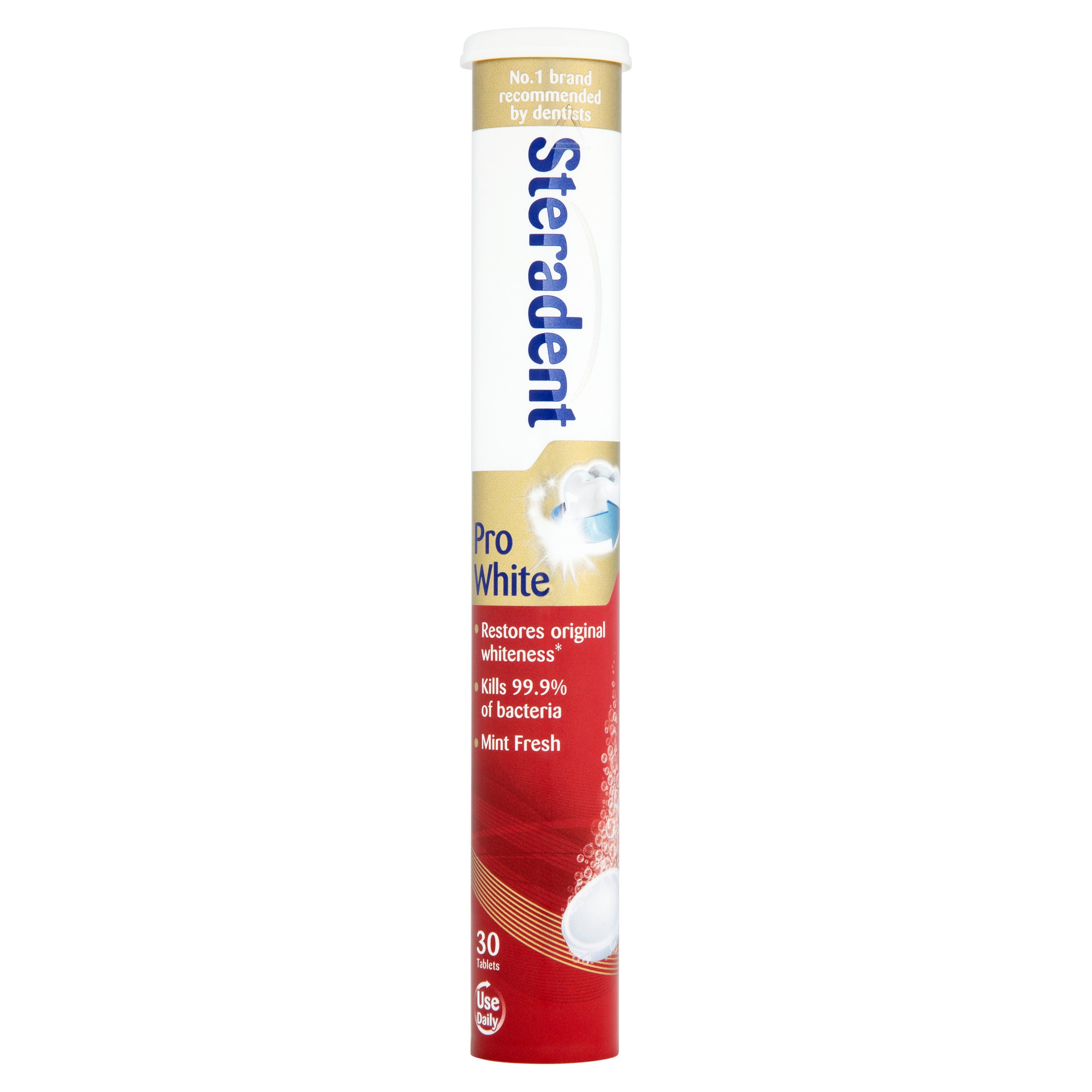 Steradent Pro White Denture Cleaning Tablets x 30  x 12 tubes