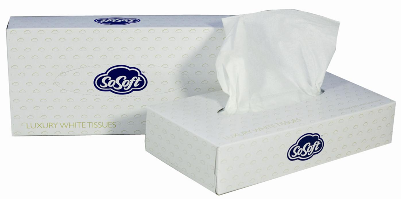 SoSoft Luxury Facial Tissues White 100 sheets x 36