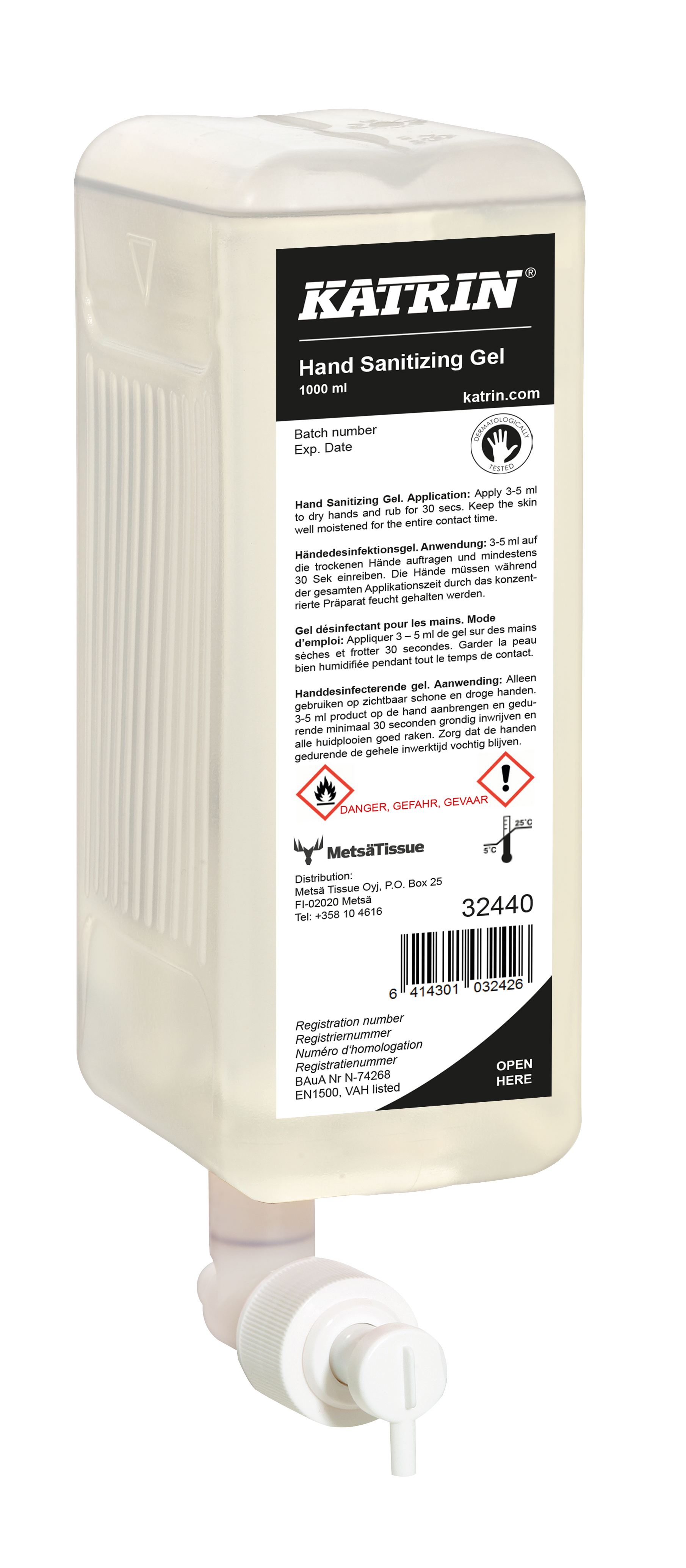 Katrin Hand Sanitizing Gel 1000ml x 6