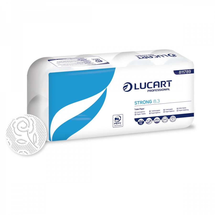 Lucart Strong Toilet Rolls 3Ply 250 sheets 29m x 72 rolls