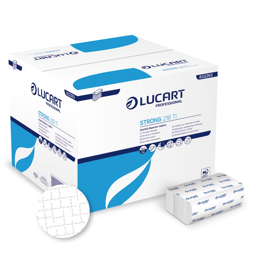 Lucart Strong Interfold Dispenser Napkins 2Ply White 24x16cm x 6000