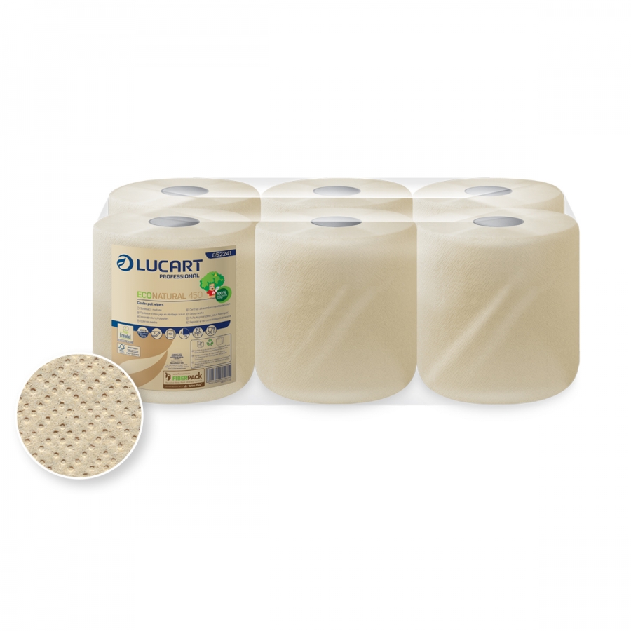 Lucart EcoNatural Centrefeed Roll 450 sheets 112.5m x 6 rolls