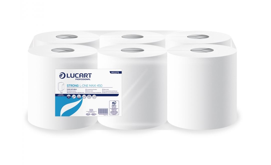 Lucart L-One Maxi Strong Centrefeed Roll White 450 sheets 158m x 6 rolls