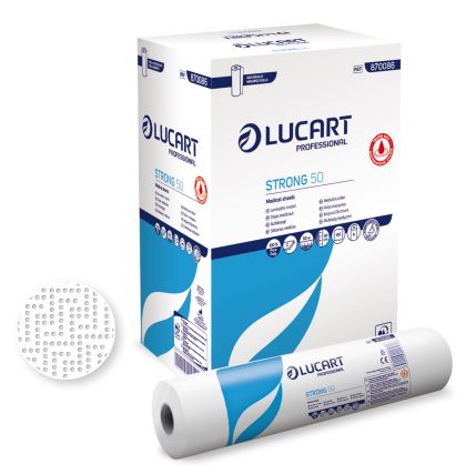Lucart Strong 20" Medical Roll 2Ply White 50m x 6 rolls