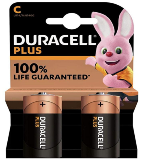 Duracell Plus Battery Type C x 2