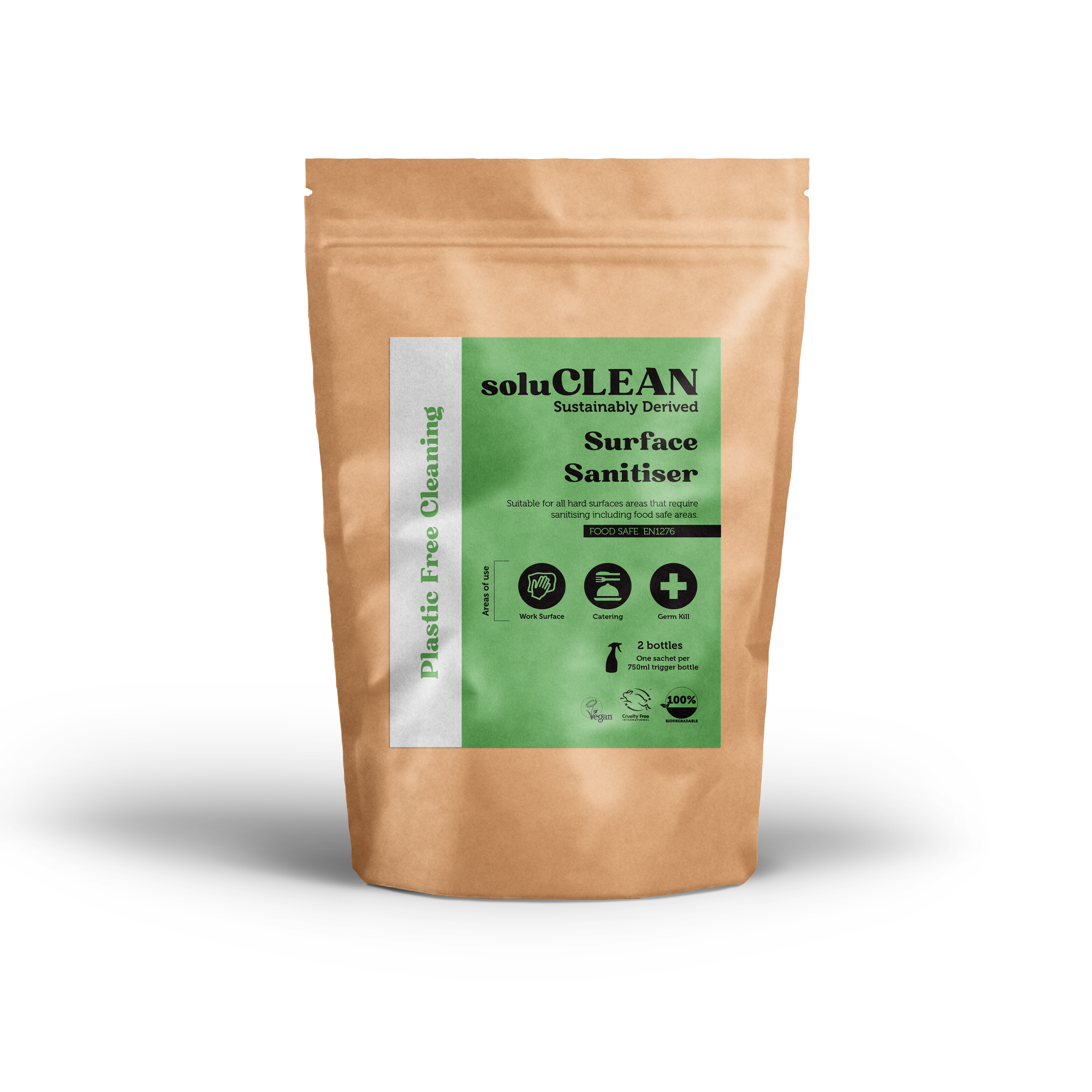 soluCLEAN Surface Sanitiser Fragrance Free Sachet 750ml x10