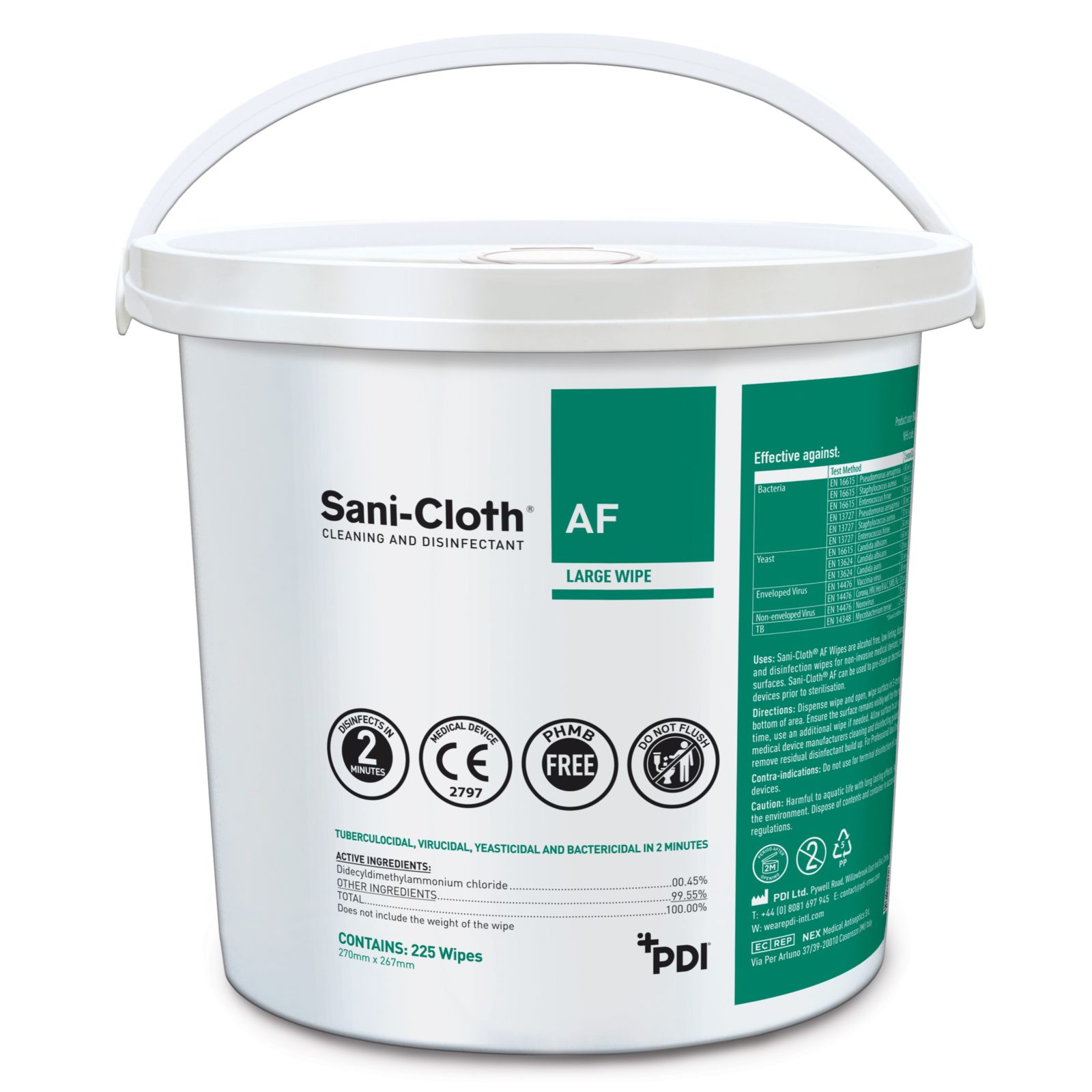 Sani-Cloth AF Disinfection Wipes Tub x 225