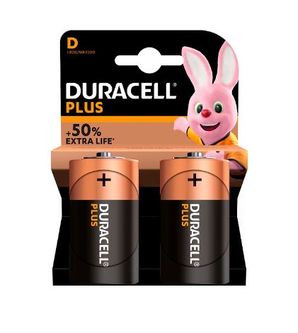 Duracell Plus Battery Type D x 2