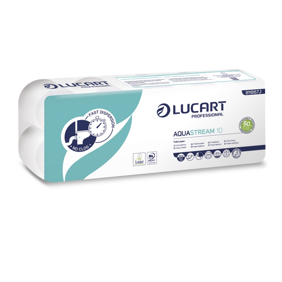 Lucart Aquastream Toilet Rolls 2Ply 200 sheets x 120 rolls