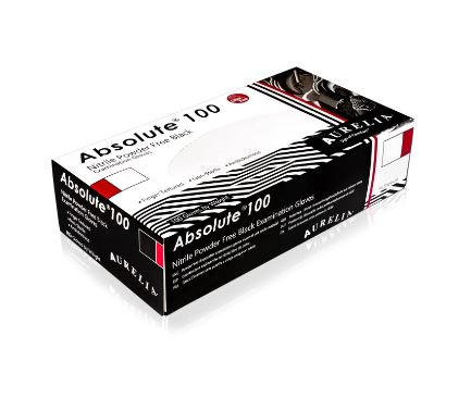 Absolute Nitrile Gloves Black Powder Free 3.6g Large x 100