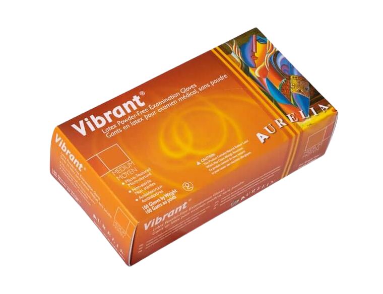 Vibrant Latex Gloves Powder Free Large x 100
