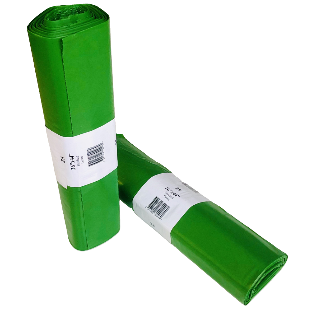 Refuse Sacks Green Recycled (26x44) x 200