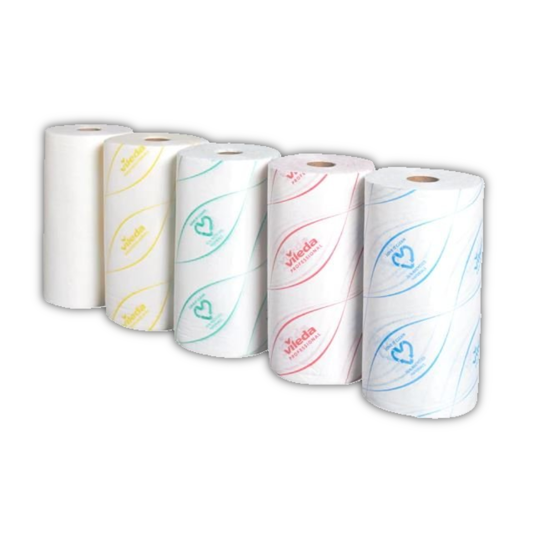 Vileda r-MicronSolo Microfibre Cloth (180 sheets) White x 1 roll