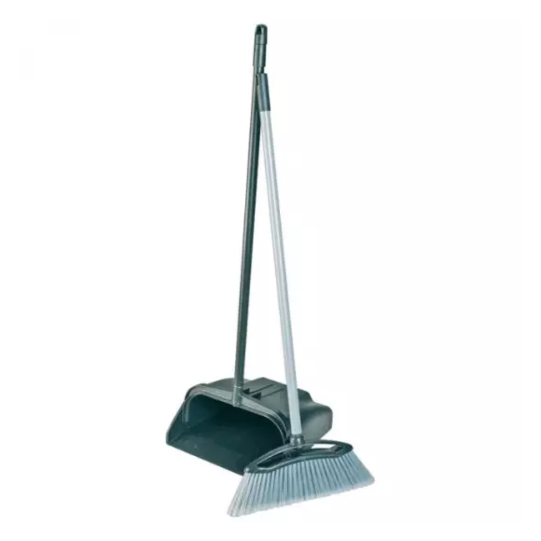Heavy Duty Lobby Dustpan & Brush Set Black