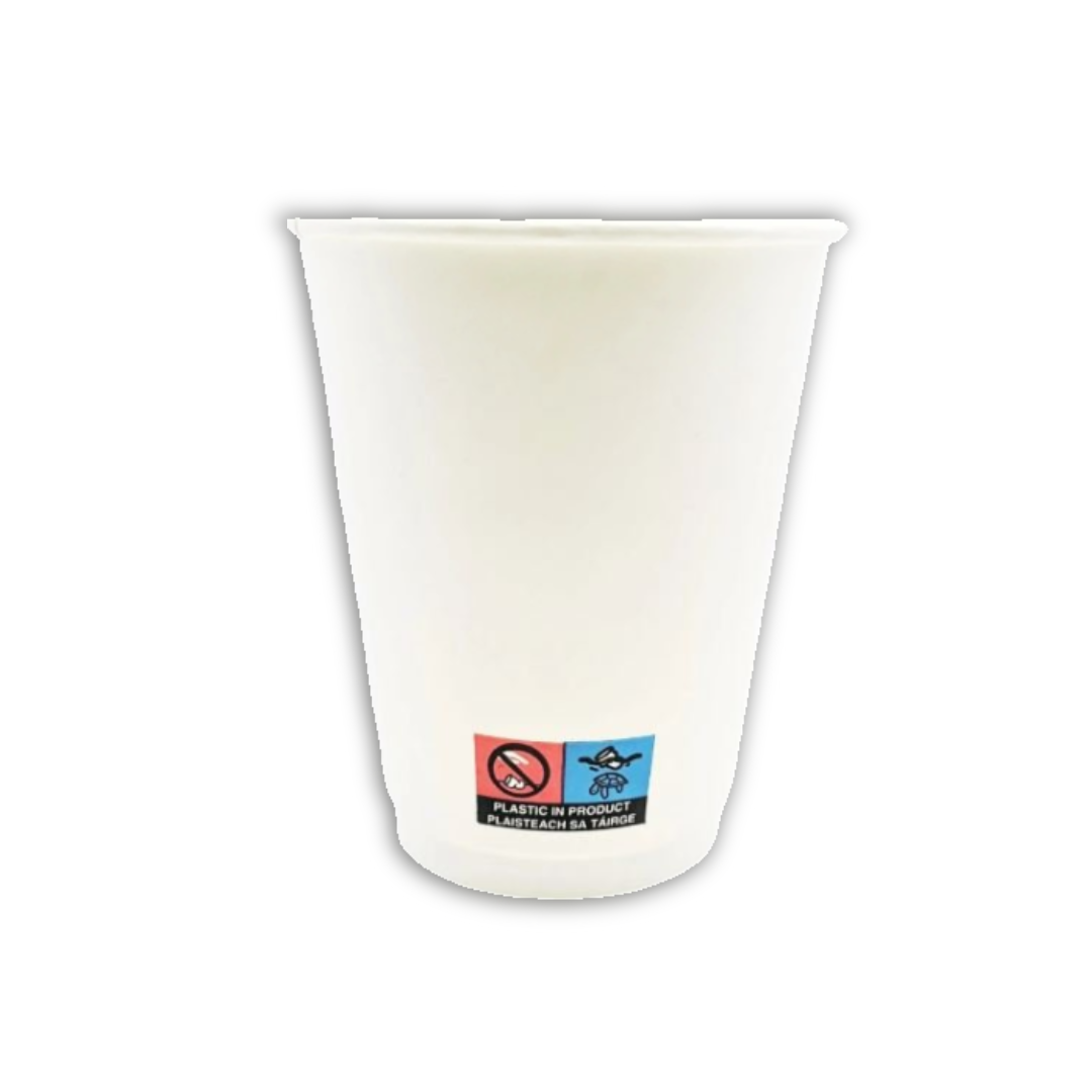 8oz Double Wall Cup Matt White PE EU x 500