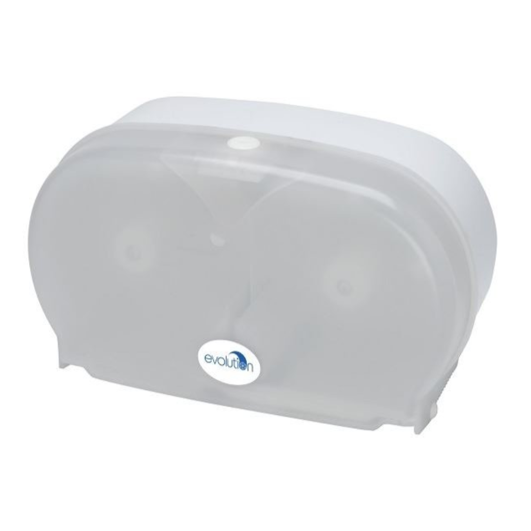 Micro Twin Toilet Roll Dispenser Clear/White