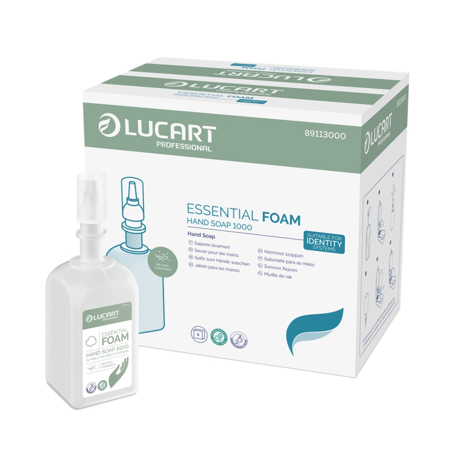Lucart Identity Essential NEUTRAL Foam Soap 1000ml x 6  (New System)