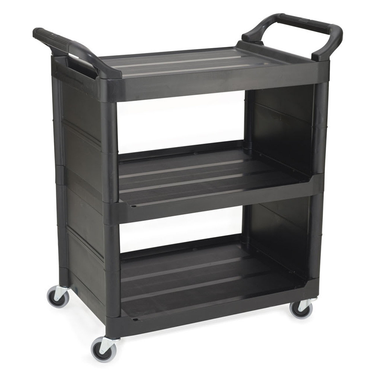 Service Cart with Closed End Panels Black