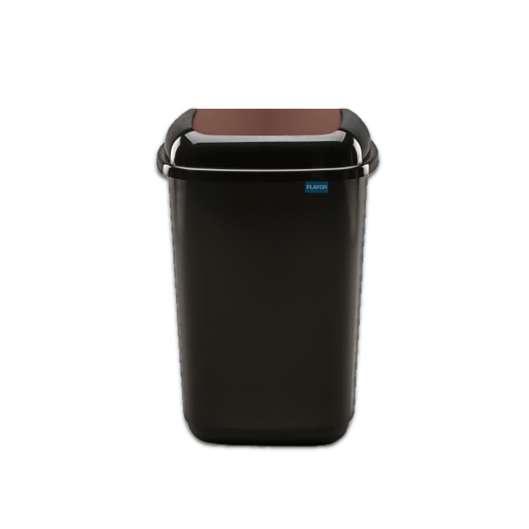 Black Bin with Brown Flip Lid 50L